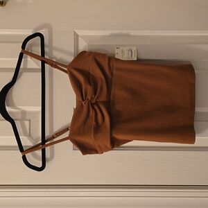 A.N.A BRAND WOMEN'S BROWN SUMMER TANK TOP WITH ADJUSTABLE SPAGHETTI STRAPS XL